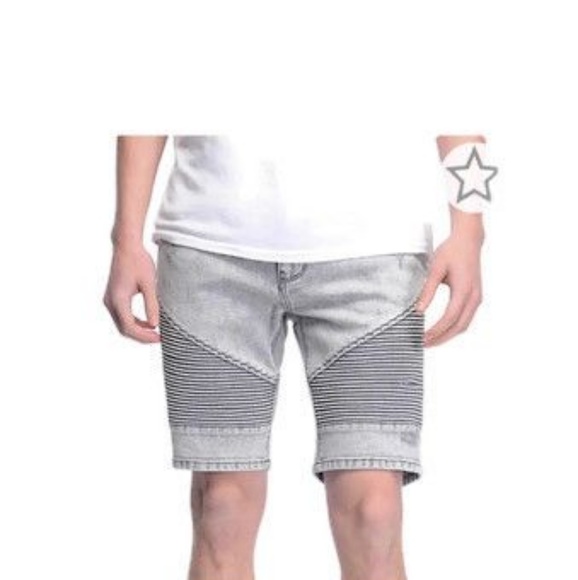 moto denim shorts